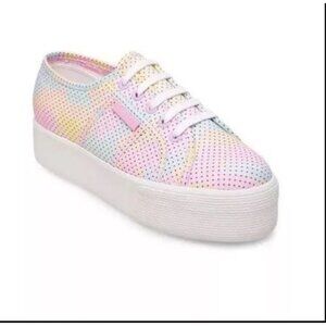 #0939 Superga 2790 Fantasy Cotton Polk Dot NWT Platform Sole Sneakers Size 8.5